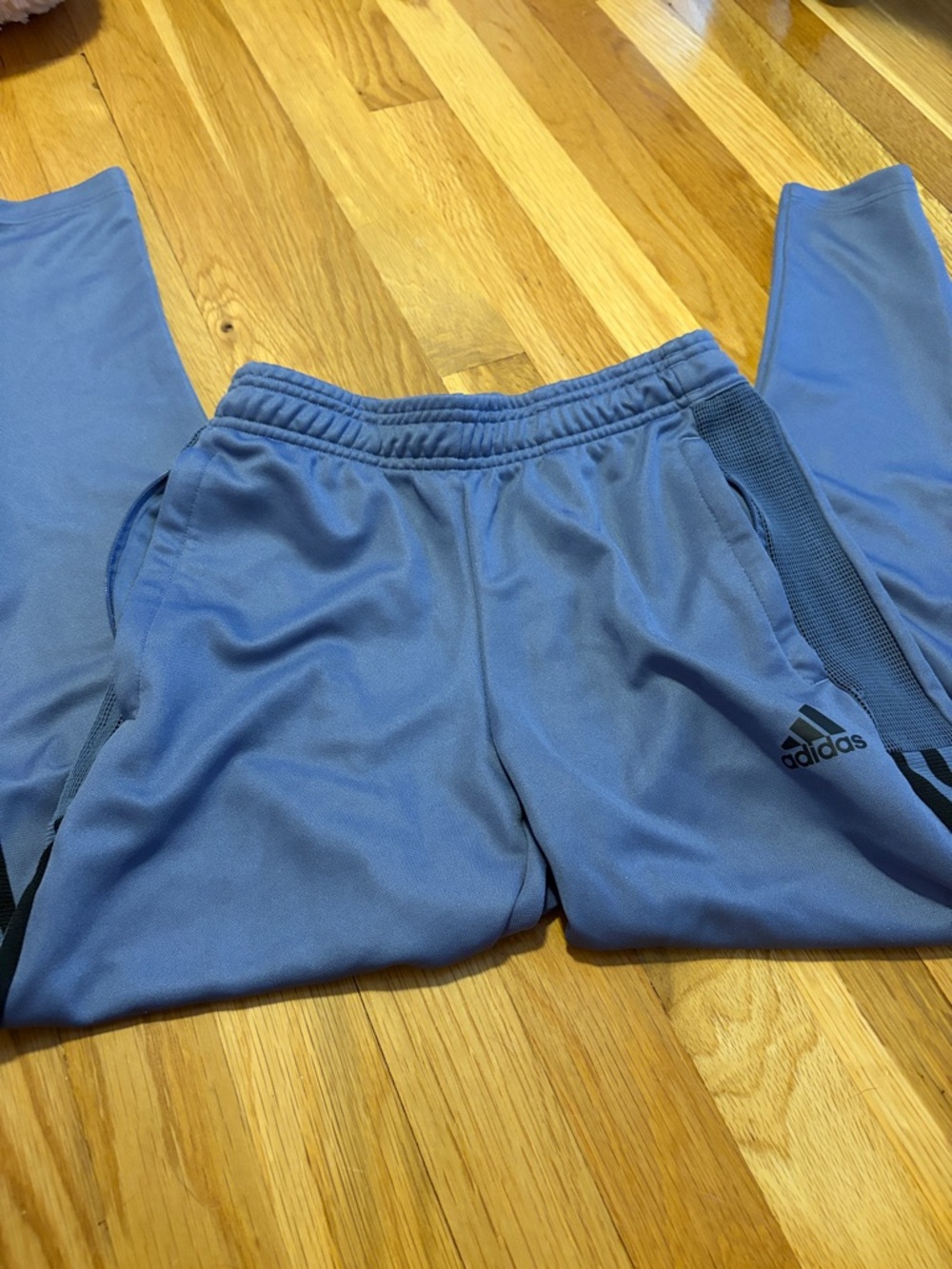 adidas Kids Periwinkle Athletic Joggers with Black Logo